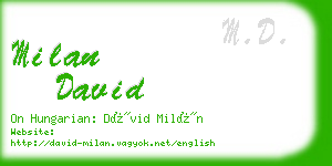milan david business card